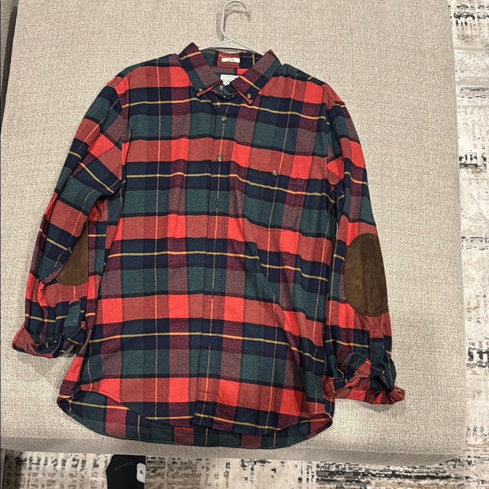 Plaid J Crew Button-Up Shirt with Elbow Patches